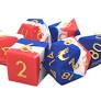 Old School Dice: Silicone 7-Piece Sets - Red, White & Blue